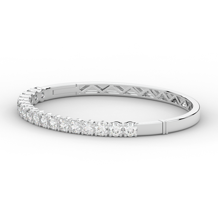 5.00CT.TW ROUND LAB DIAMOND BANGLE - Nazarelle
