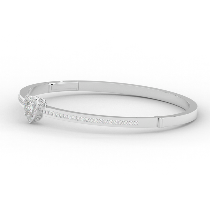 1.65CT.TW HEART AND ROUND LAB DIAMOND  BANGLE - Nazarelle