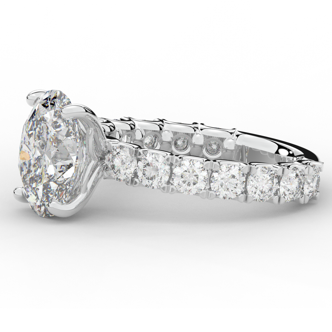 4.35CT.TW OVAL LAB DIAMOND ENGAGEMENT RING - Nazarelle