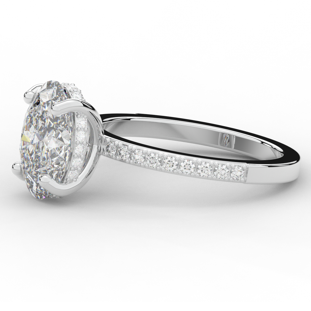 2.70CT.TW OVAL LAB DIAMOND SOLITAIRE ENGAGEMENT RING - Nazarelle