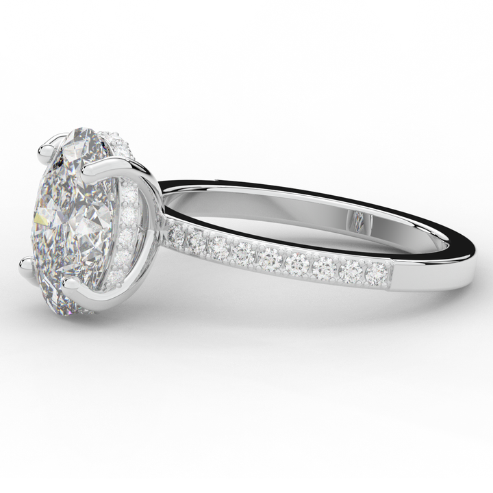 2.70CT.TW OVAL LAB DIAMOND SOLITAIRE ENGAGEMENT RING - Nazarelle
