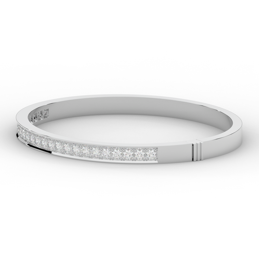 1.25CT.TW ROUND LAB DIAMOND BANGLE - Nazarelle