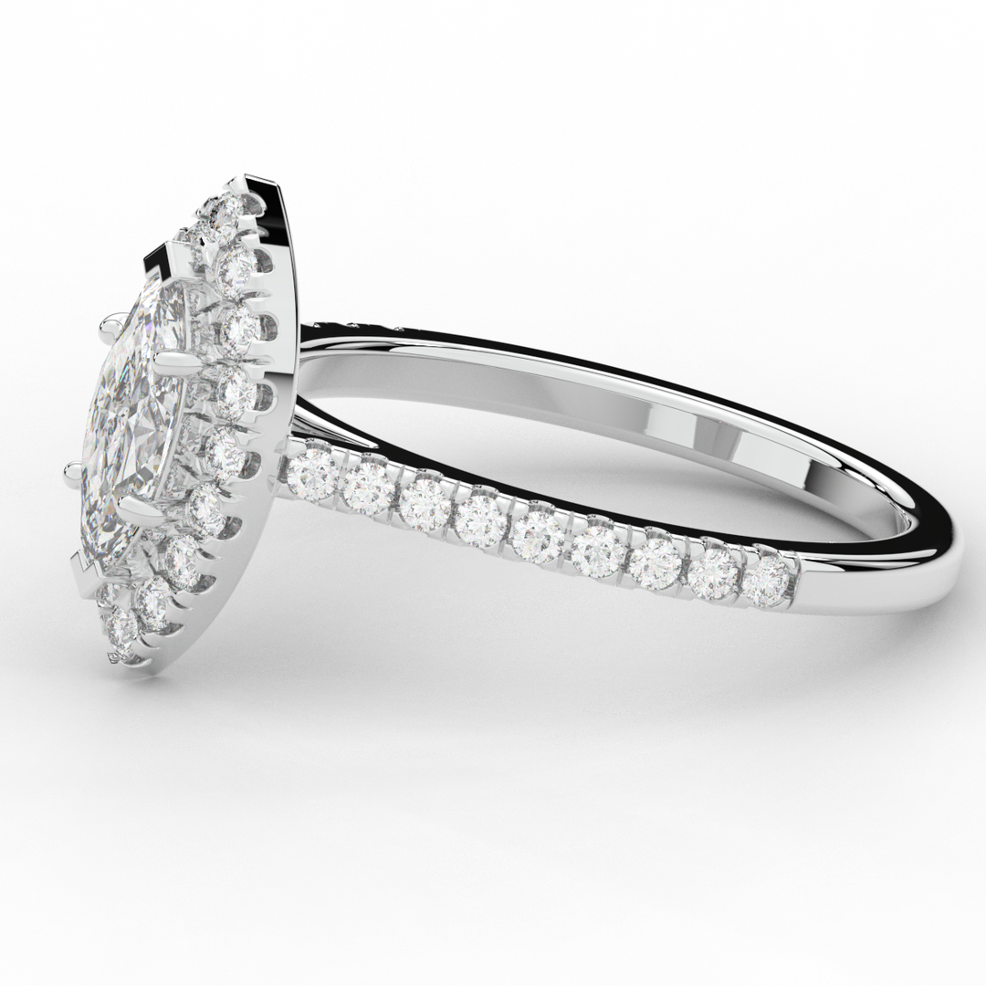 0.80CT.TW MARQUISE LAB DIAMOND HALO ENGAGEMENT RING - Nazarelle