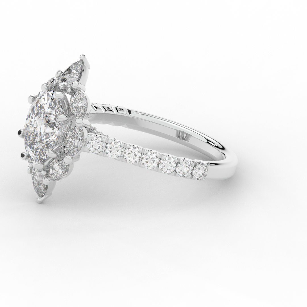 2.75CT.TW OVAL LAB DIAMOND HALO ENGAGEMENT RING - Nazarelle