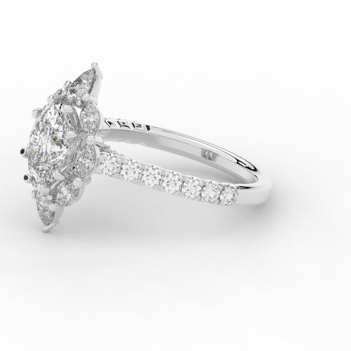 2.75CT.TW OVAL LAB DIAMOND HALO ENGAGEMENT RING - Nazarelle