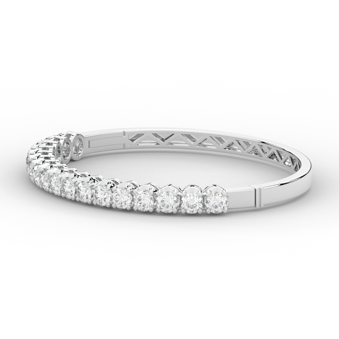 5.00CT.TW ROUND LAB DIAMOND BANGLE - Nazarelle