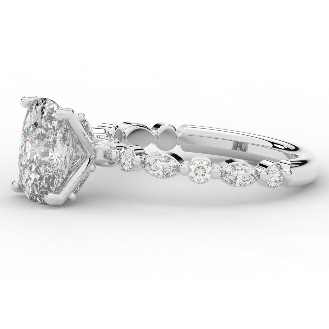 2.60CT.TW CUSHION LAB DIAMOND SOLITAIRE ENGAGEMENT RING - Nazarelle