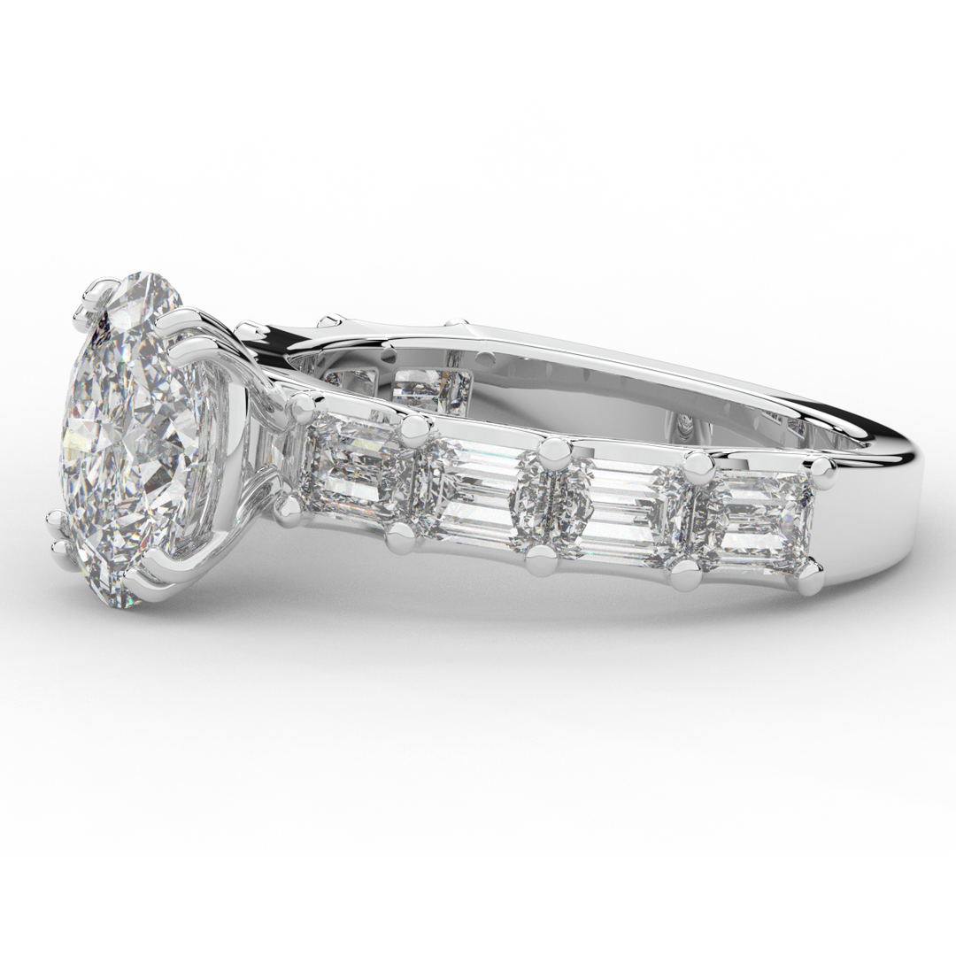 3.75CT.TW OVAL LAB DIAMOND SOLITAIRE ENGAGEMENT RING - Nazarelle
