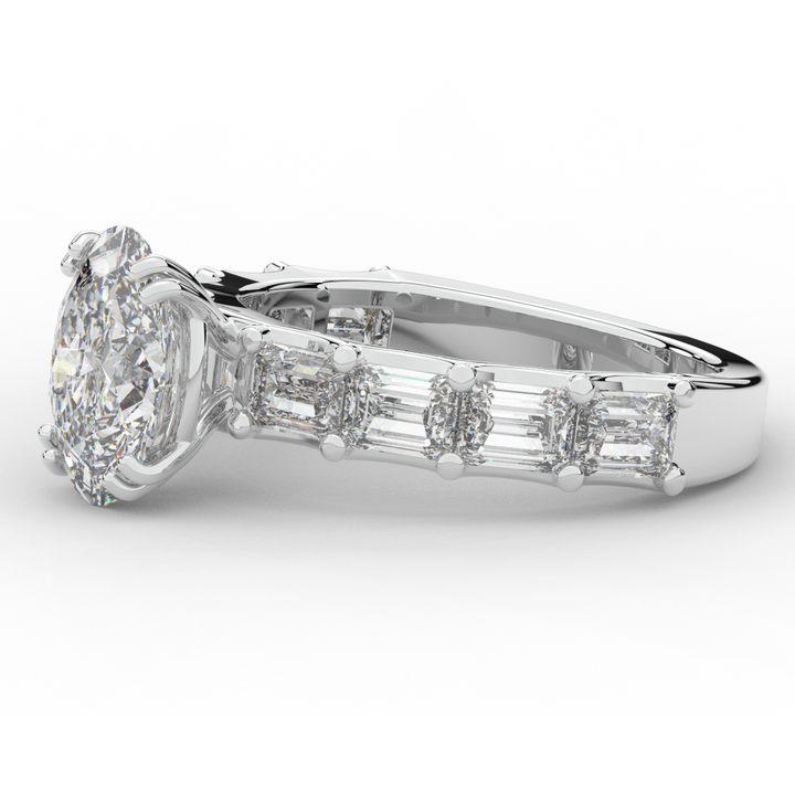 3.75CT.TW OVAL LAB DIAMOND SOLITAIRE ENGAGEMENT RING - Nazarelle