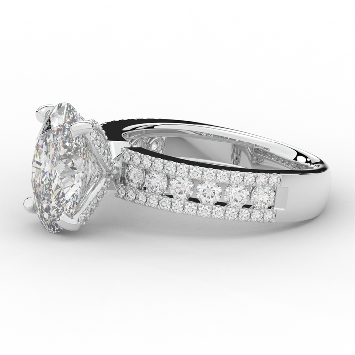 3.95CT.TW OVAL LAB DIAMOND SOLITAIRE ENGAGEMENT RING - Nazarelle