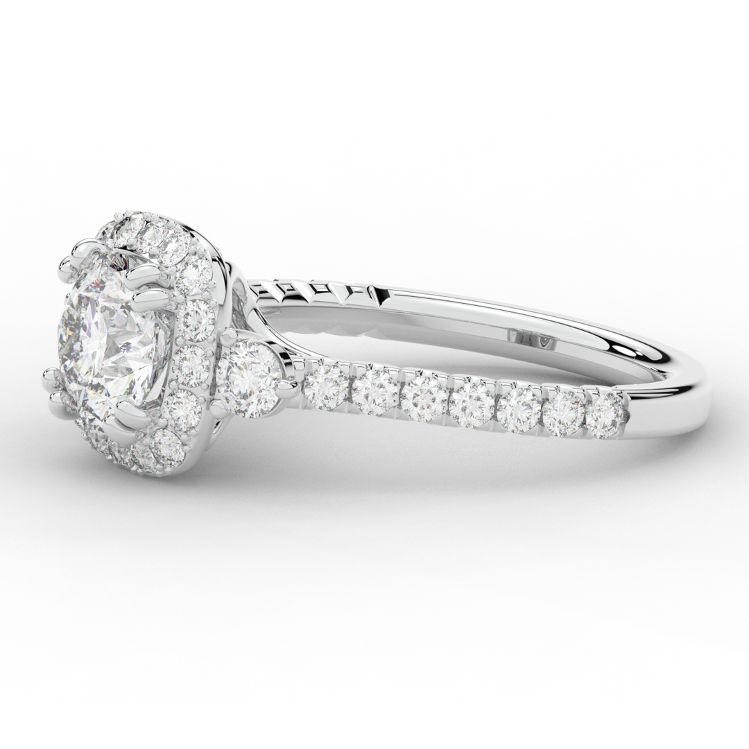 1.75CT.TW ROUND LAB DIAMOND HALO ENGAGEMENT RING - Nazarelle