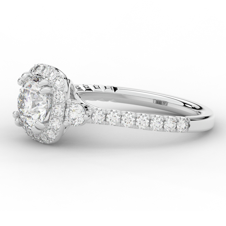 1.75CT.TW ROUND LAB DIAMOND HALO ENGAGEMENT RING - Nazarelle