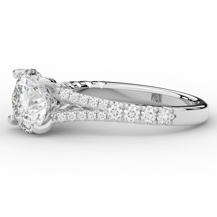 2.45CT.TW ROUND LAB DIAMOND ENGAGEMENT RING - Nazarelle