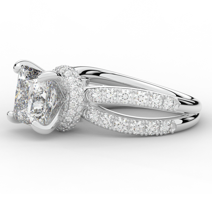 5.25CT.TW PRINCESS LAB DIAMOND ENGAGEMENT RING - Nazarelle