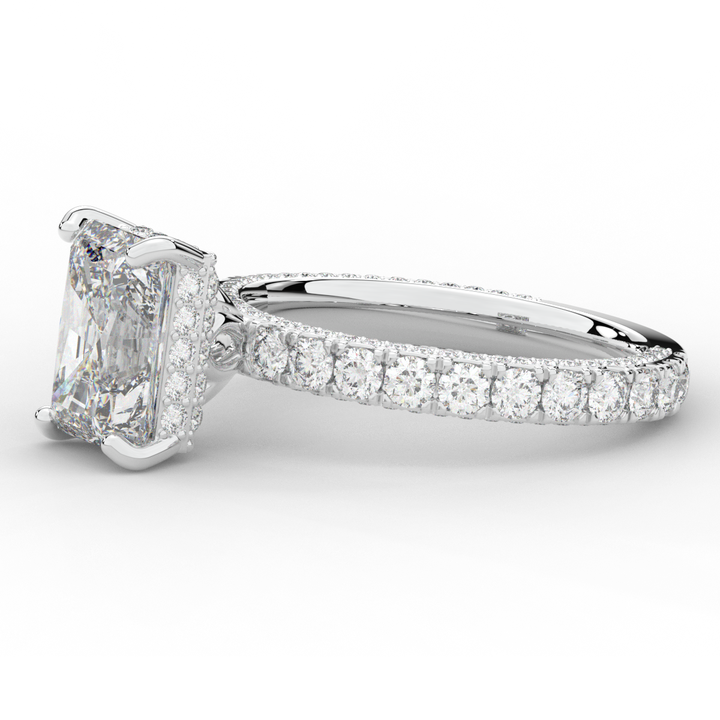 3.00CT.TW RADIANT LAB DIAMOND ENGAGEMENT RING - Nazarelle