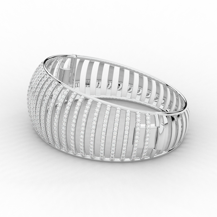 4.00CT.TW ROUND LAB DIAMOND BANGLE - Nazarelle