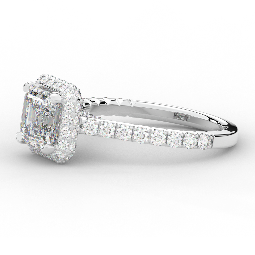 2.75CT.TW ASSCHER LAB DIAMOND HALO ENGAGEMENT RING - Nazarelle