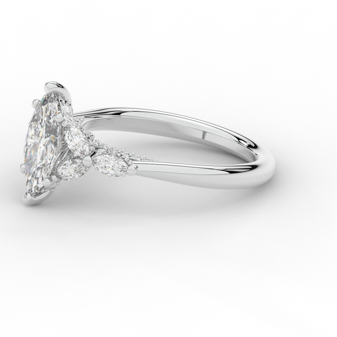 1.50CT.TW MARQUISE LAB DIAMOND ENGAGEMENT RING - Nazarelle