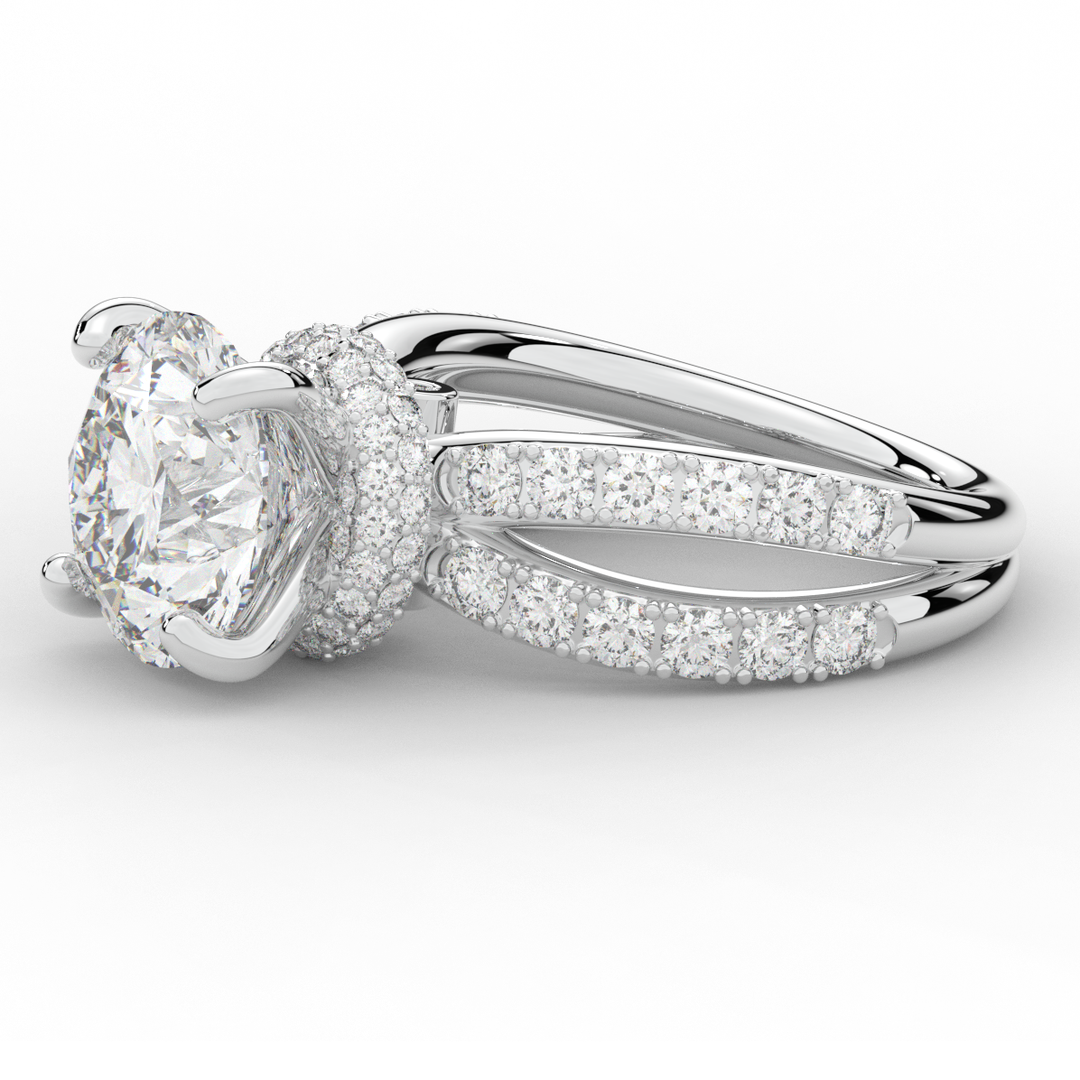 6.25CT.TW ROUND LAB DIAMOND ENGAGEMENT RING - Nazarelle
