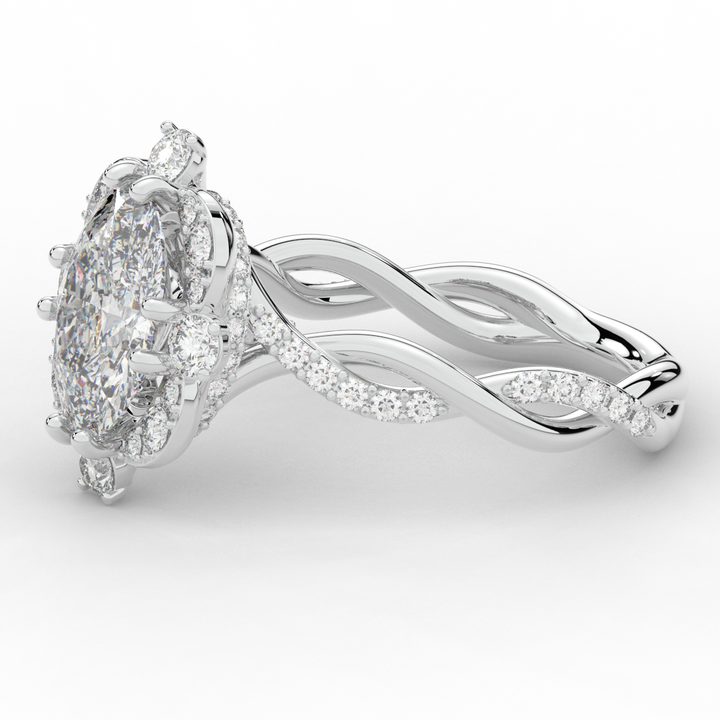 2.70CT.TW OVAL LAB DIAMOND HALO ENGAGEMENT RING - Nazarelle