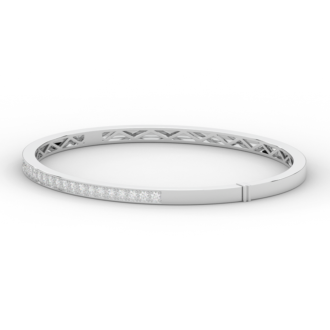 0.90CT.TW ROUND LAB DIAMOND BANGLE - Nazarelle
