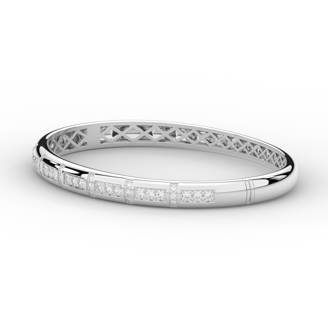 1.25CT.TW ROUND LAB DIAMOND BANGLE - Nazarelle