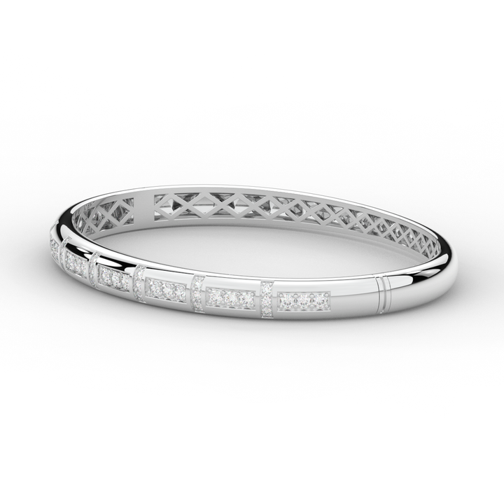 1.25CT.TW ROUND LAB DIAMOND BANGLE - Nazarelle