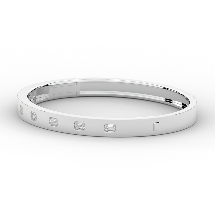 1.25CT.TW ROUND LAB DIAMOND BEZEL SET BANGLE - Nazarelle