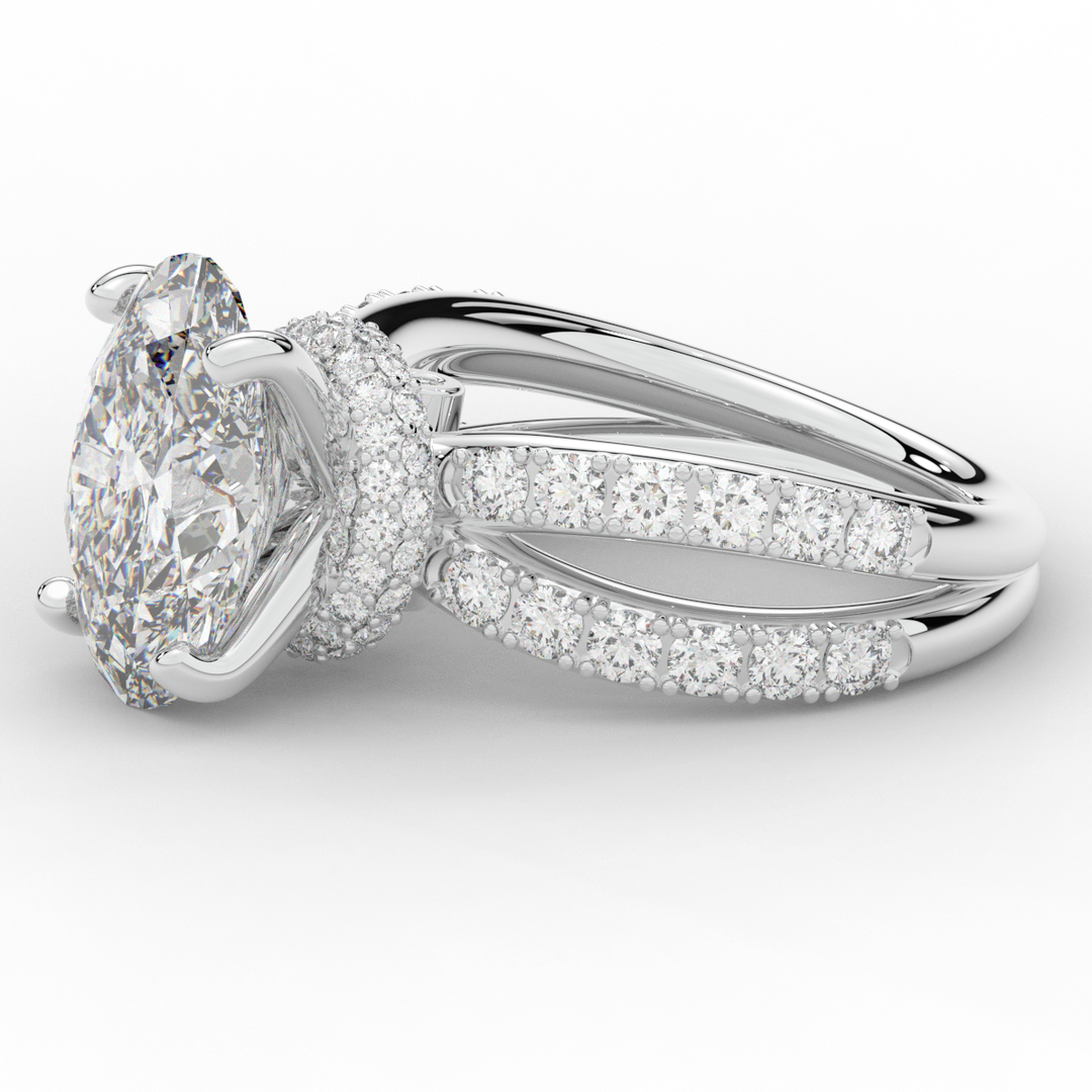 6.25CT.TW OVAL LAB DIAMOND ENGAGEMENT RING - Nazarelle