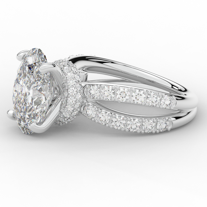 6.25CT.TW OVAL LAB DIAMOND ENGAGEMENT RING - Nazarelle