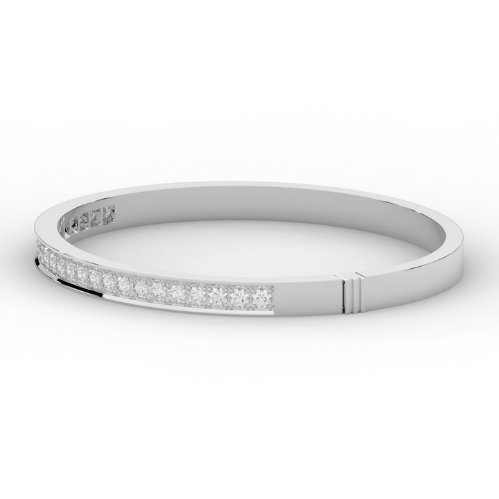1.25CT.TW ROUND LAB DIAMOND BANGLE - Nazarelle