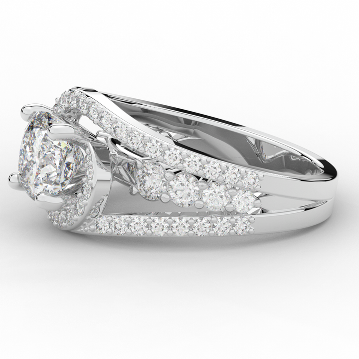 3.30CT.TW CUSHION LAB DIAMOND ENGAGEMENT RING - Nazarelle