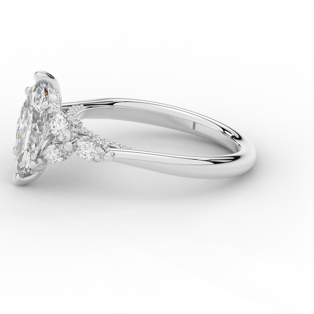 1.50CT.TW MARQUISE LAB DIAMOND ENGAGEMENT RING - Nazarelle