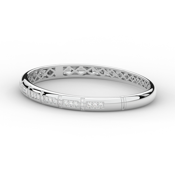 1.25CT.TW ROUND LAB DIAMOND BANGLE - Nazarelle
