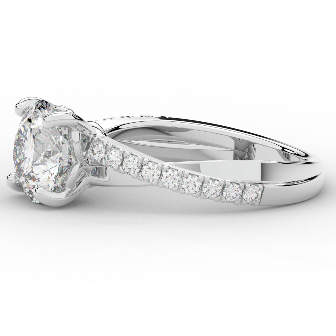 2.20CT.TW ROUND LAB DIAMOND TWISTBAND ENGAGEMENT RING - Nazarelle