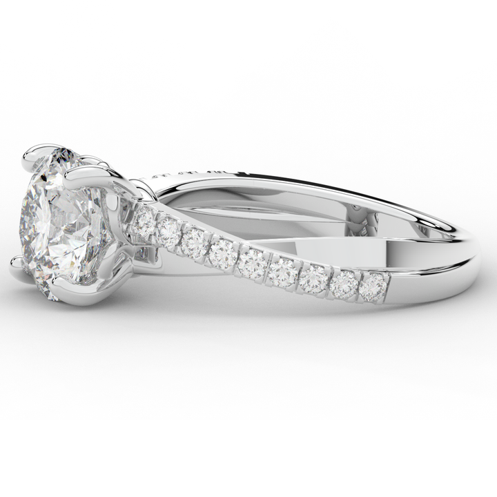 2.20CT.TW ROUND LAB DIAMOND TWISTBAND ENGAGEMENT RING - Nazarelle