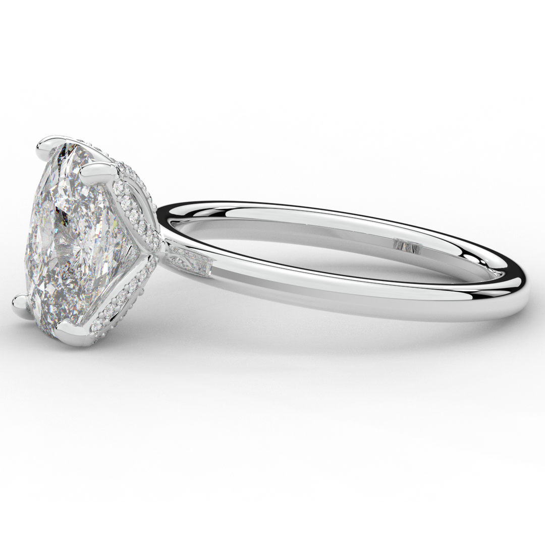 3.10CT.TW CUSHION LAB DIAMOND ENGAGEMENT RING - Nazarelle