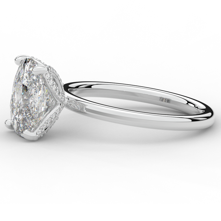 3.10CT.TW CUSHION LAB DIAMOND ENGAGEMENT RING - Nazarelle