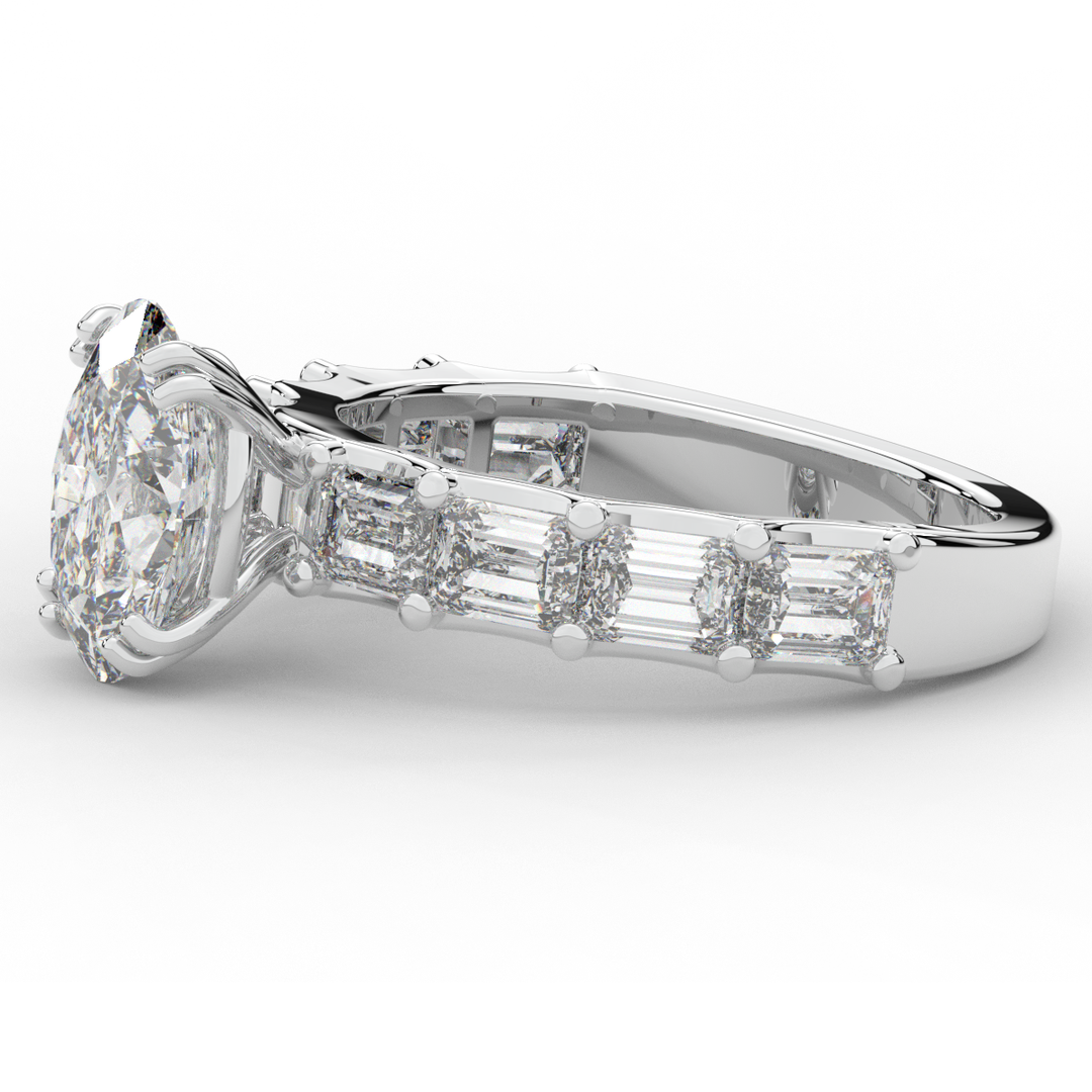 3.75CT.TW OVAL LAB DIAMOND SOLITAIRE ENGAGEMENT RING - Nazarelle