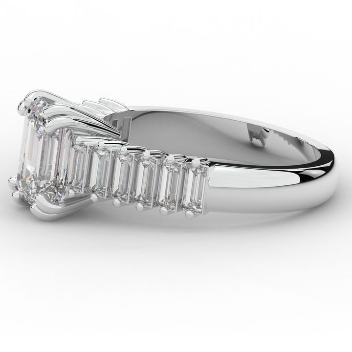 2.60CT.TW EMERALD CUT LAB DIAMOND ENGAGEMENT RING - Nazarelle
