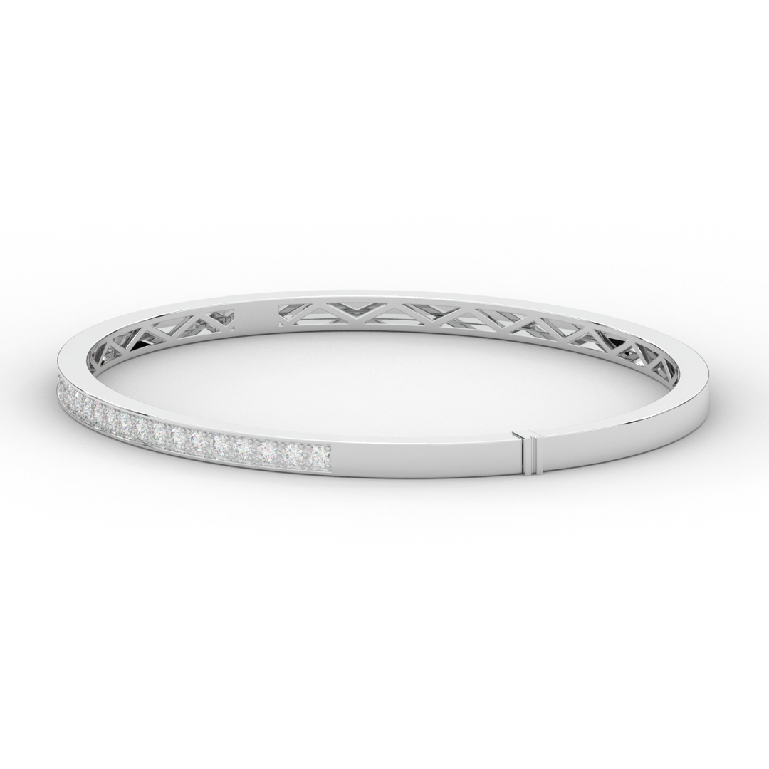 0.90CT.TW ROUND LAB DIAMOND BANGLE - Nazarelle