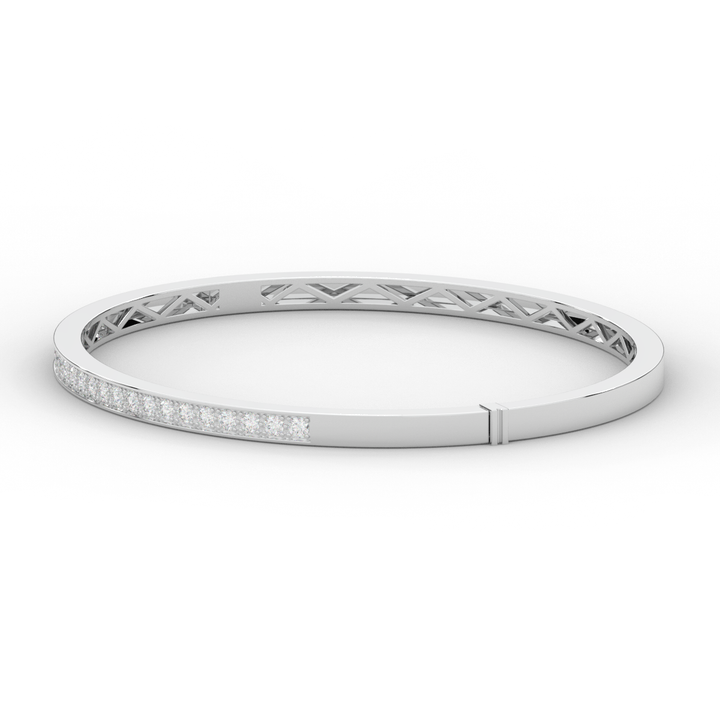 0.90CT.TW ROUND LAB DIAMOND BANGLE - Nazarelle