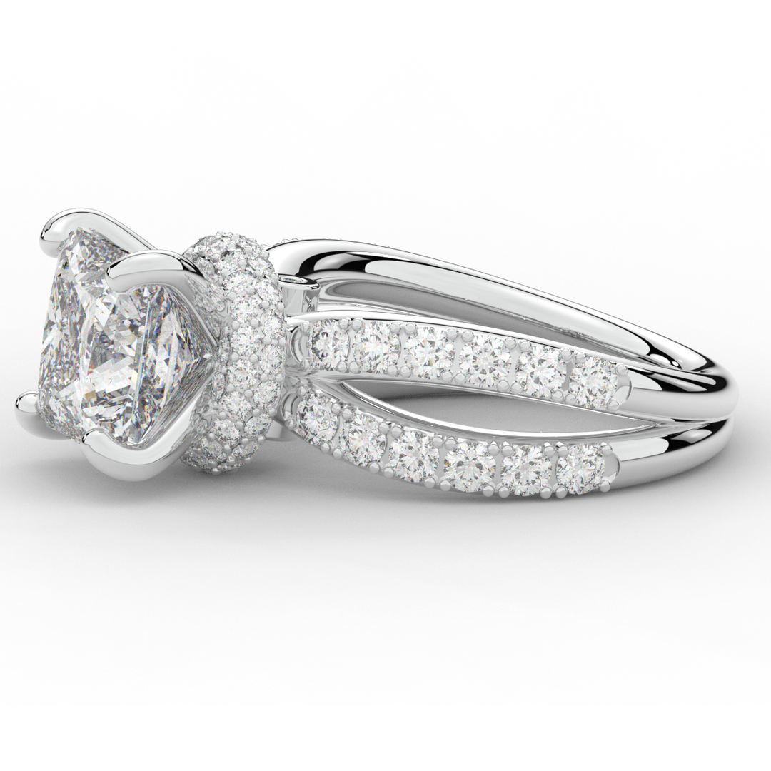 5.25CT.TW PRINCESS LAB DIAMOND ENGAGEMENT RING - Nazarelle