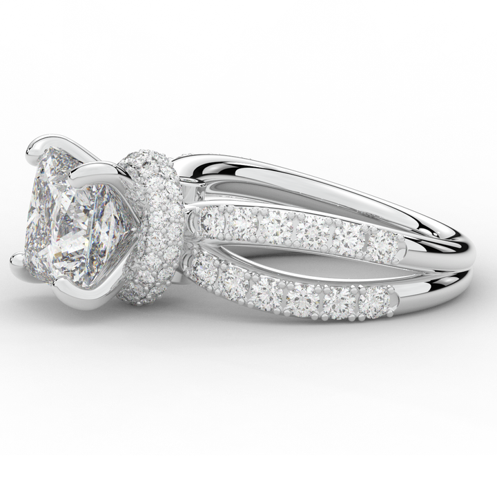 5.25CT.TW PRINCESS LAB DIAMOND ENGAGEMENT RING - Nazarelle