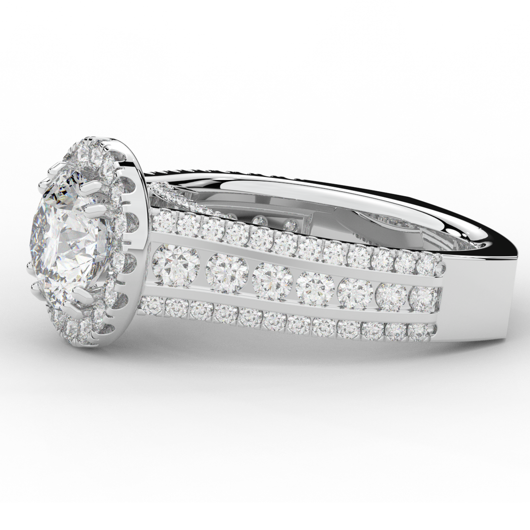 2.90CT.TW ROUND LAB DIAMOND HALO ENGAGEMENT RING - Nazarelle