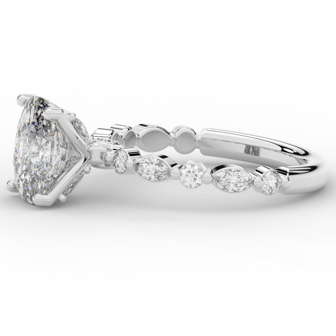 2.60CT.TW CUSHION LAB DIAMOND SOLITAIRE ENGAGEMENT RING - Nazarelle