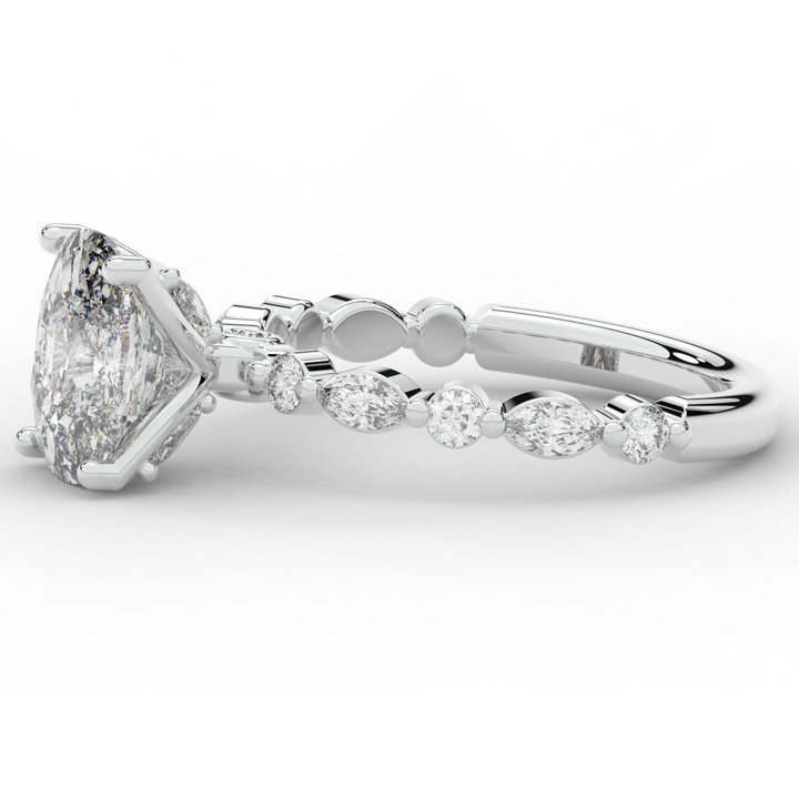 2.60CT.TW CUSHION LAB DIAMOND SOLITAIRE ENGAGEMENT RING - Nazarelle