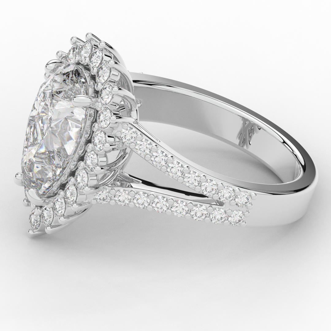 3.60CT.TW ROUND LAB DIAMOND ENGAGEMENT RING - Nazarelle