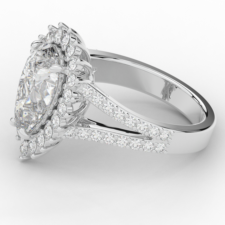3.60CT.TW ROUND LAB DIAMOND ENGAGEMENT RING - Nazarelle