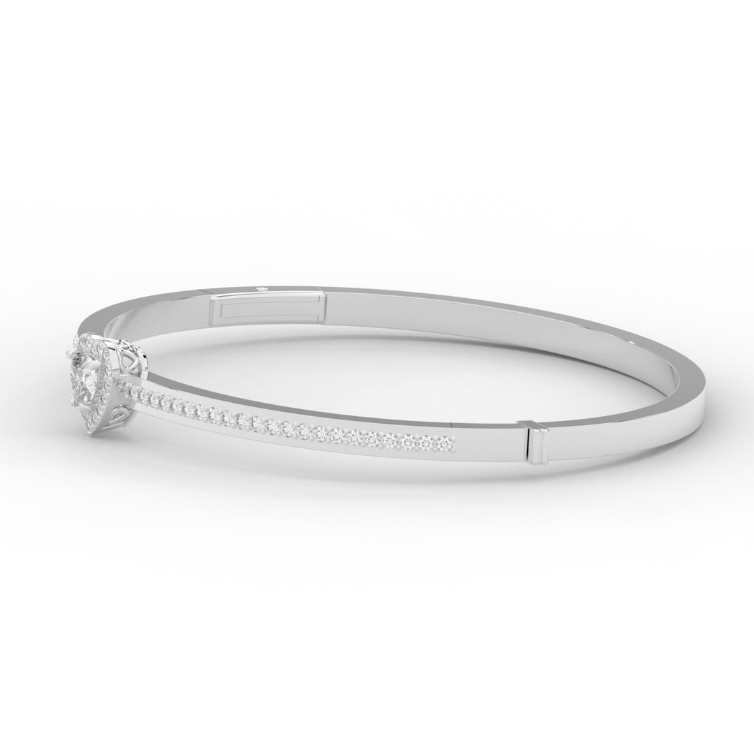 1.65CT.TW HEART AND ROUND LAB DIAMOND  BANGLE - Nazarelle